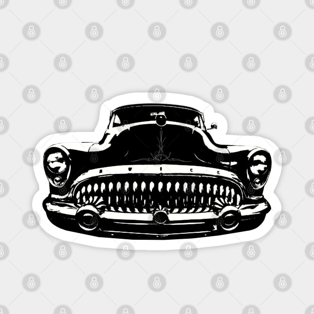 1953 Buick Black and White Magnet by GrizzlyVisionStudio