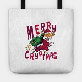 Merry Cryptmas Bitcoin ,Ethereum, Shiba Inu, Dogecoin Token NFT Tote