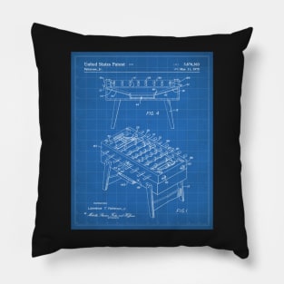 Foosball Table Patent - Foosball Player Game Room Art - Blueprint Pillow