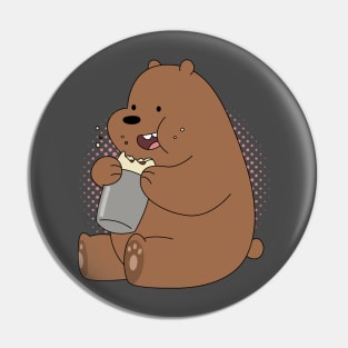 Cute Bear Eating Pin