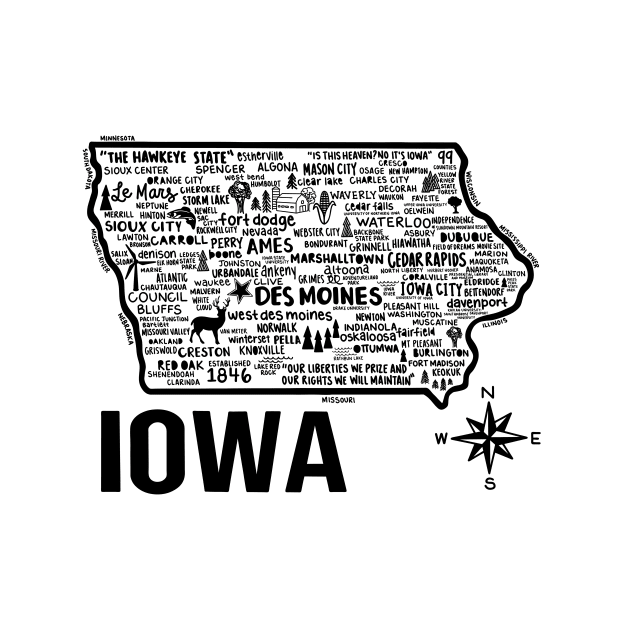 Iowa Map by fiberandgloss