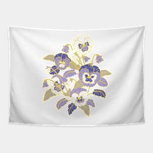 Very Peri Pansies Tapestry