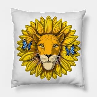 Lion Sunflower Pillow