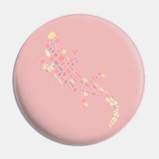 Cute mosaic pink lizard Pin