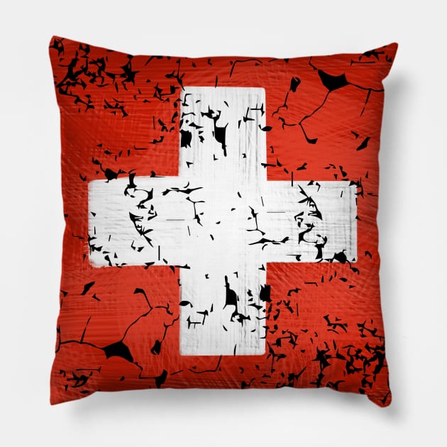 Swiss Flag Pillow by Dojaja