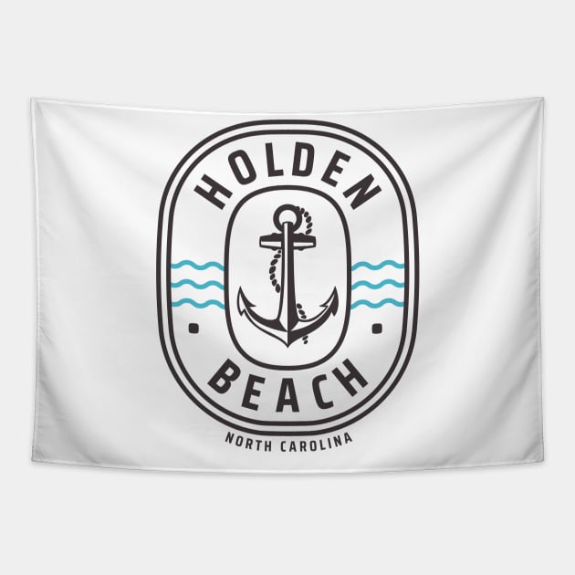 Holden Beach, NC Anchor Ocean Waves Tapestry by Contentarama