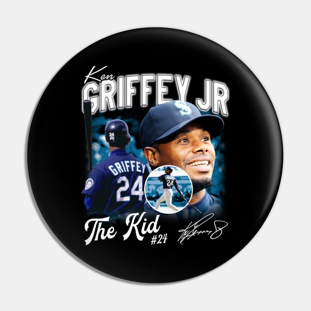 Ken Griffey Jr The Kid Basketball Legend Signature Vintage Retro 80s 90s Bootleg Rap Style Pin by CarDE