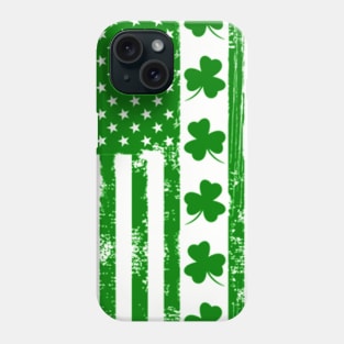 St Patricks Day Shamrock Irish American Flag Grunge Phone Case