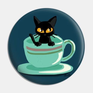 cat in the cup Pin