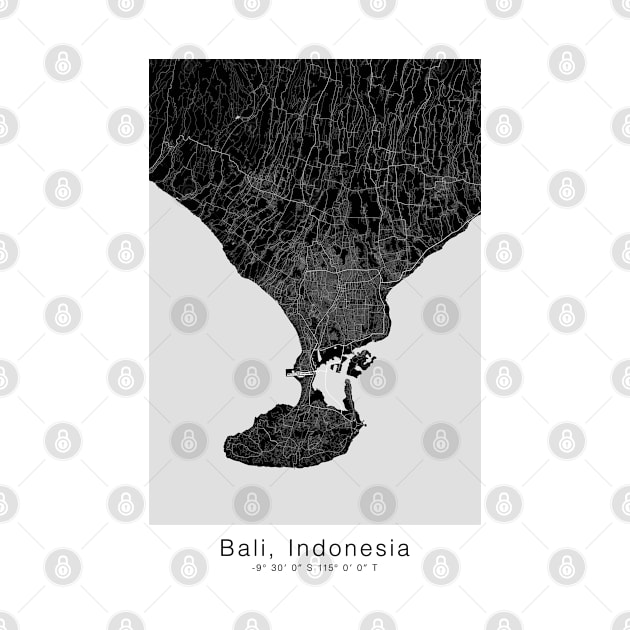 bali map print wall decor poster by Genetics art