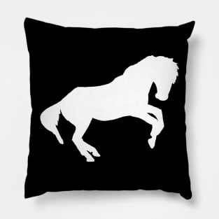 rearing horse white Pillow