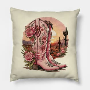 Cowgirl boots style, Expressing Your Inner Cowgirl with Unique Cowgirl Boots Art Pillow