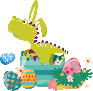 Dinosaur T-Rex Bunny Easter Egg Funny Gift For Boys Magnet