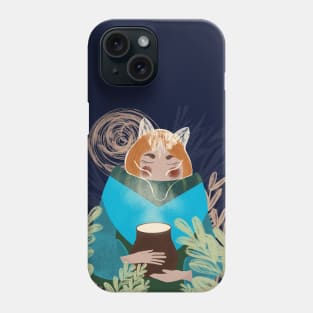 Girl, fox and milk Phone Case