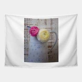 White French pitcher With Ranunculus Tapestry