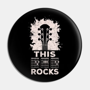 Mens Acoustic Guitar Chord Rocks Music Fathers Day Gifts T shirt Pin