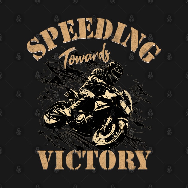 Speeding Towards Victory Motorcycle Drag Racing Racer by Carantined Chao$