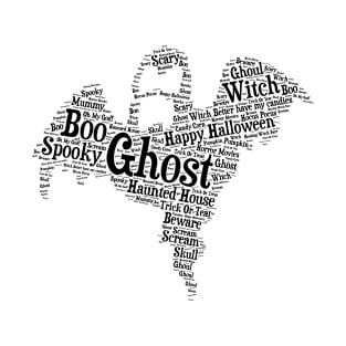 Scary Ghost Word Art T-Shirt