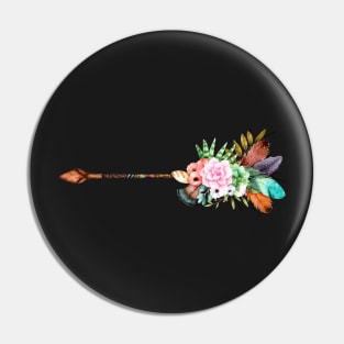 Succulents, Flowers and Feathers Arrow Pin