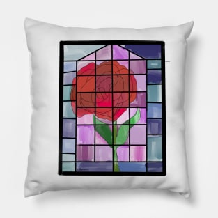 Stain glass rose Pillow