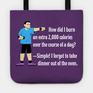 Skip the Gym Weightlifting Workout! Father's Secret to Burning Calories Without a Diet. (w/Cartoon Dad) (MD23Frd005d) Tote