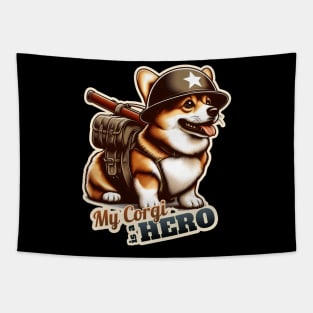 Corgi Soldier Tapestry