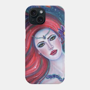 Daphne mermaid with dragonfly art by Renee Lavoie Phone Case