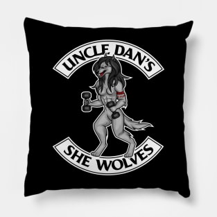 Black & Gray She Wolf Pillow