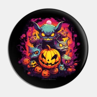 Whimsical Halloween Havoc: Mischievous Monster Mash on Pumpkins Pin