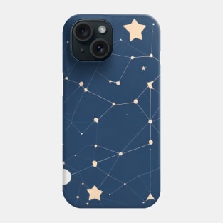 Nighttime Wonders - Navigating the Mystique of Cosmic Patterns Phone Case