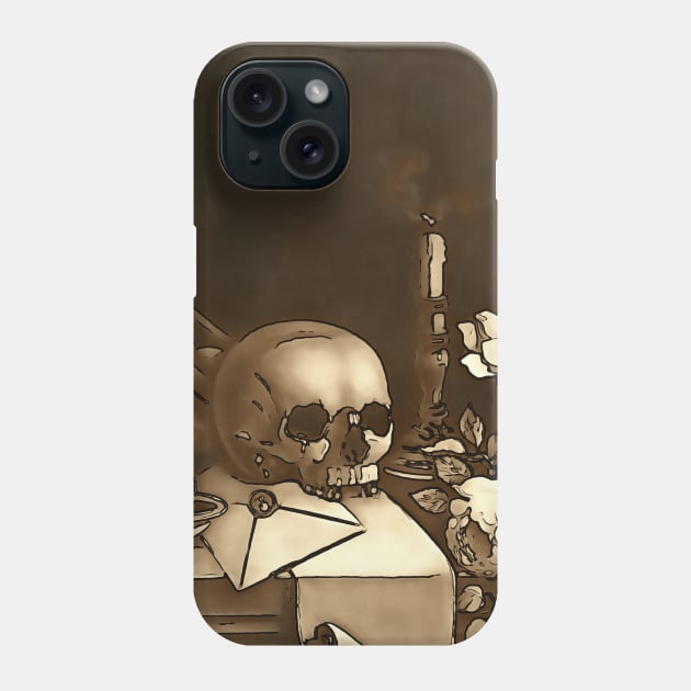 Everything In Vanity Black Outline Art Phone Case by taiche