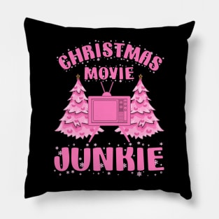 Pink Christmas Movie Junkie Paradise Pillow