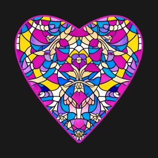 Heart Shaped Stained Glass Valentine T-Shirt