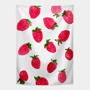 Watercolor Strawberries Pattern Tapestry