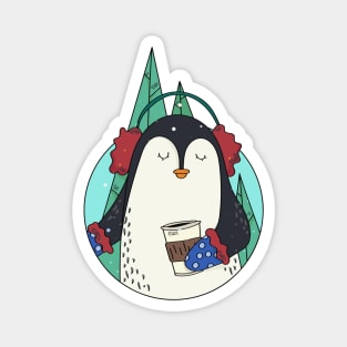 Cute Christmas Penguin Illustration // Festive Animal Cartoon Magnet