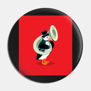 Puffin On A Tuba Pin