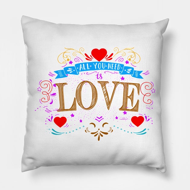 All You Need Is Love Pillow by Naves