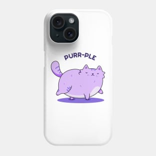 Purrrple Cute Chubby Purple Kitty Cat Pun Phone Case