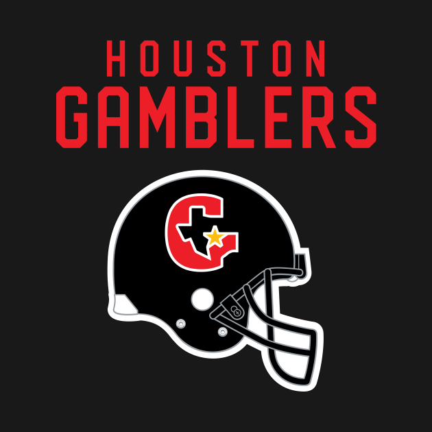 Houston Gamblers 2022 Throwback Retro Vintage Football Helmet Logo