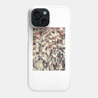 Wild bush, leafy garlands, posterized photo with cartoon effect, soft neutral colors Phone Case