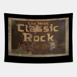 classic rock never dies vintage music poster Tapestry