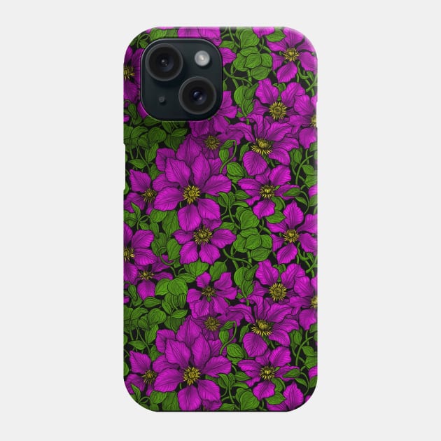 Pink Clematis vine Phone Case by katerinamk