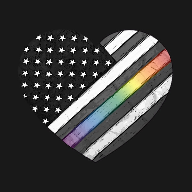 American Flag Rainbow Heart by StephJChild
