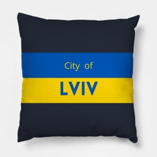 City of Lviv in Ukraine Flag Pillow