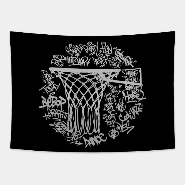 Basketball Retro Hoop Graffiti Backboard Hip Hop Tapestry by Urban7even