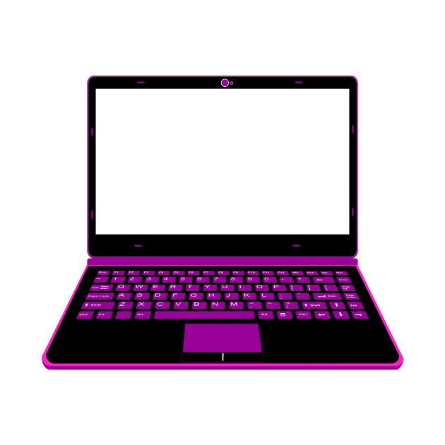 realistic laptop vector illustration in black and purple color by asepsarifudin09