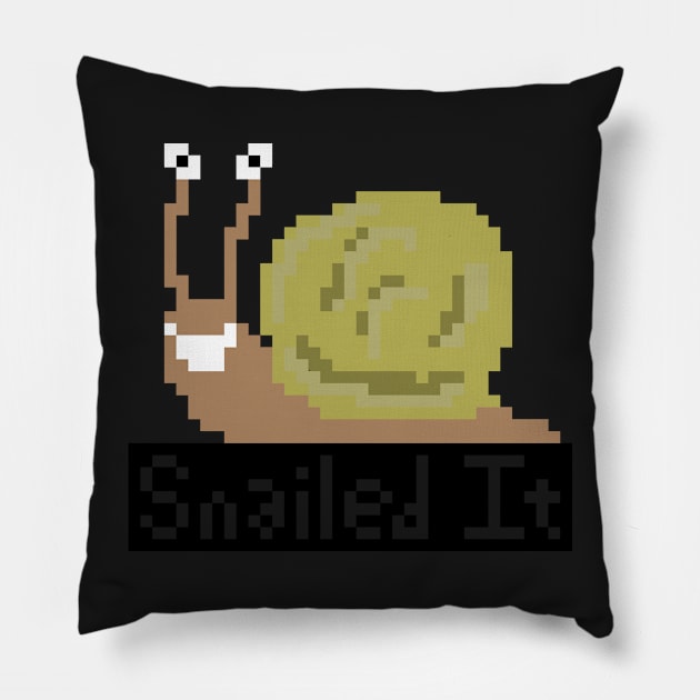 Snailed It Pixel Pillow by ManicWax