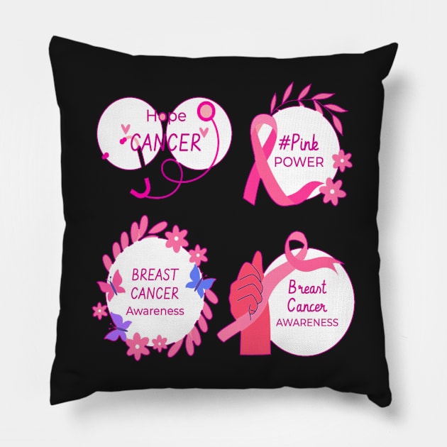 In October We Wear Pink Breast Cancer Awareness Survivor Pillow by Goods-by-Jojo