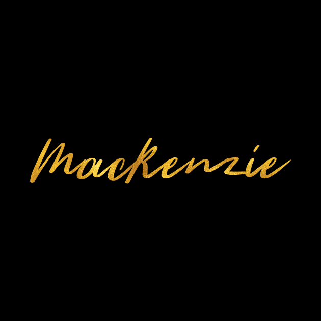 Mackenzie Name Hand Lettering in Faux Gold Letters by Pixel On Fire