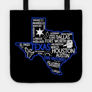 San Antonio Texas cute map El Paso Dallas TX state Fort Worth El Paso cute travel Tote